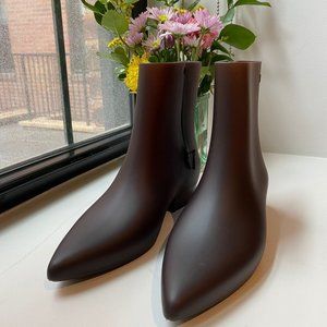 Women's Ankle Rain Boot - Melissa Gal Brown Size 7